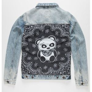 VSTR Thug Panda Mens Denim  blue Jacket size medium